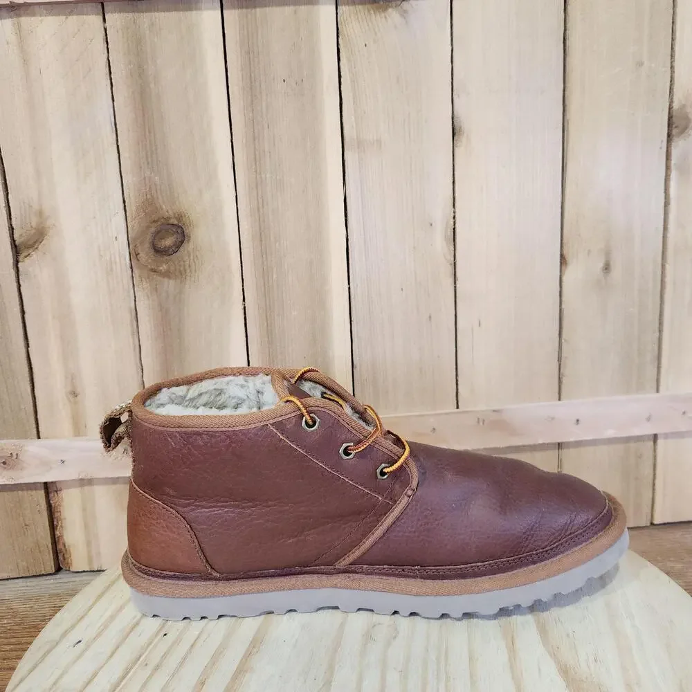 UGG Neumel Boots Mens 11 Brown Leather Chukka Lined Ankle Outdoor Winter